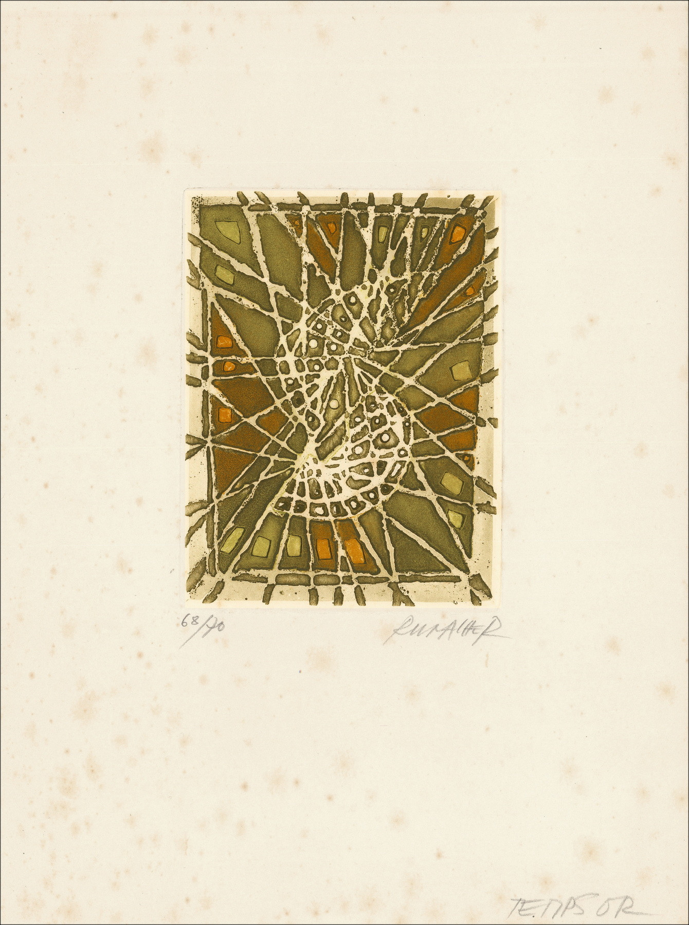 Suzanne Runacher – Temps d'or, gravure originale signée