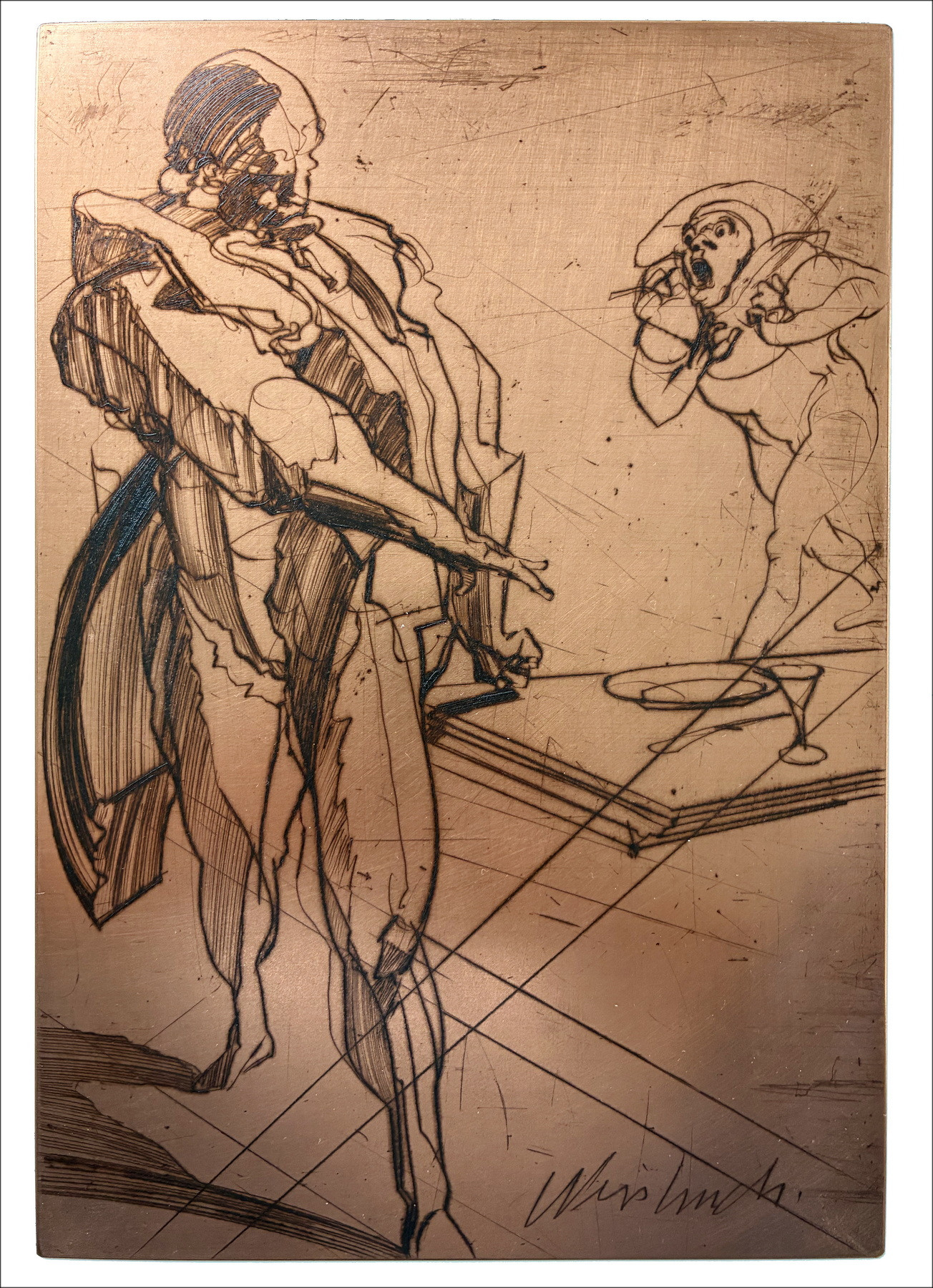 Claude Weisbuch fra_Latn Don Juan, incisione e cuivre originale
