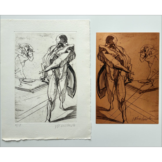 Claude Weisbuch - Don Juan, originele gravure en koper