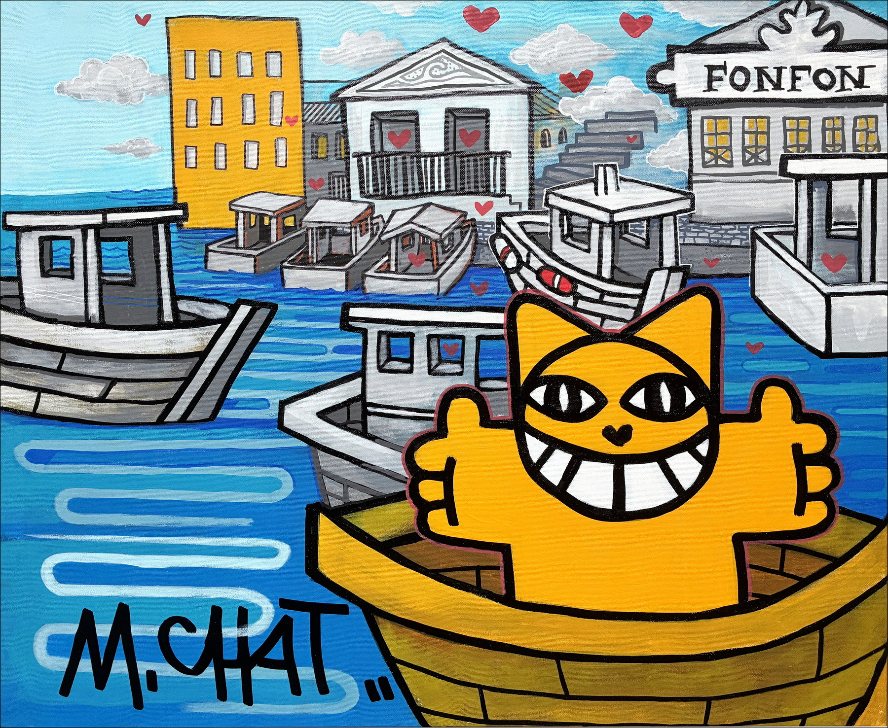 M.CHAT – Embarqué à Marseille, peinture originale 2025
