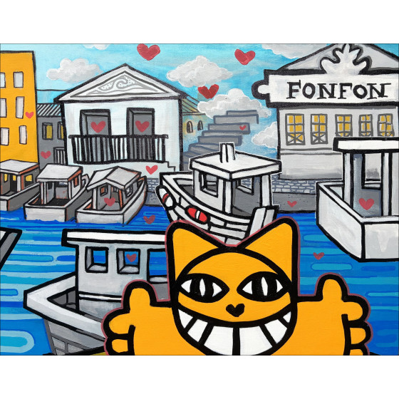 MR CHAT – Embarked in Marseille, original painting 2025