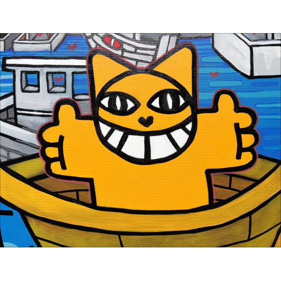 M.CHAT – Embarqué à Marseille, peinture originale 2025