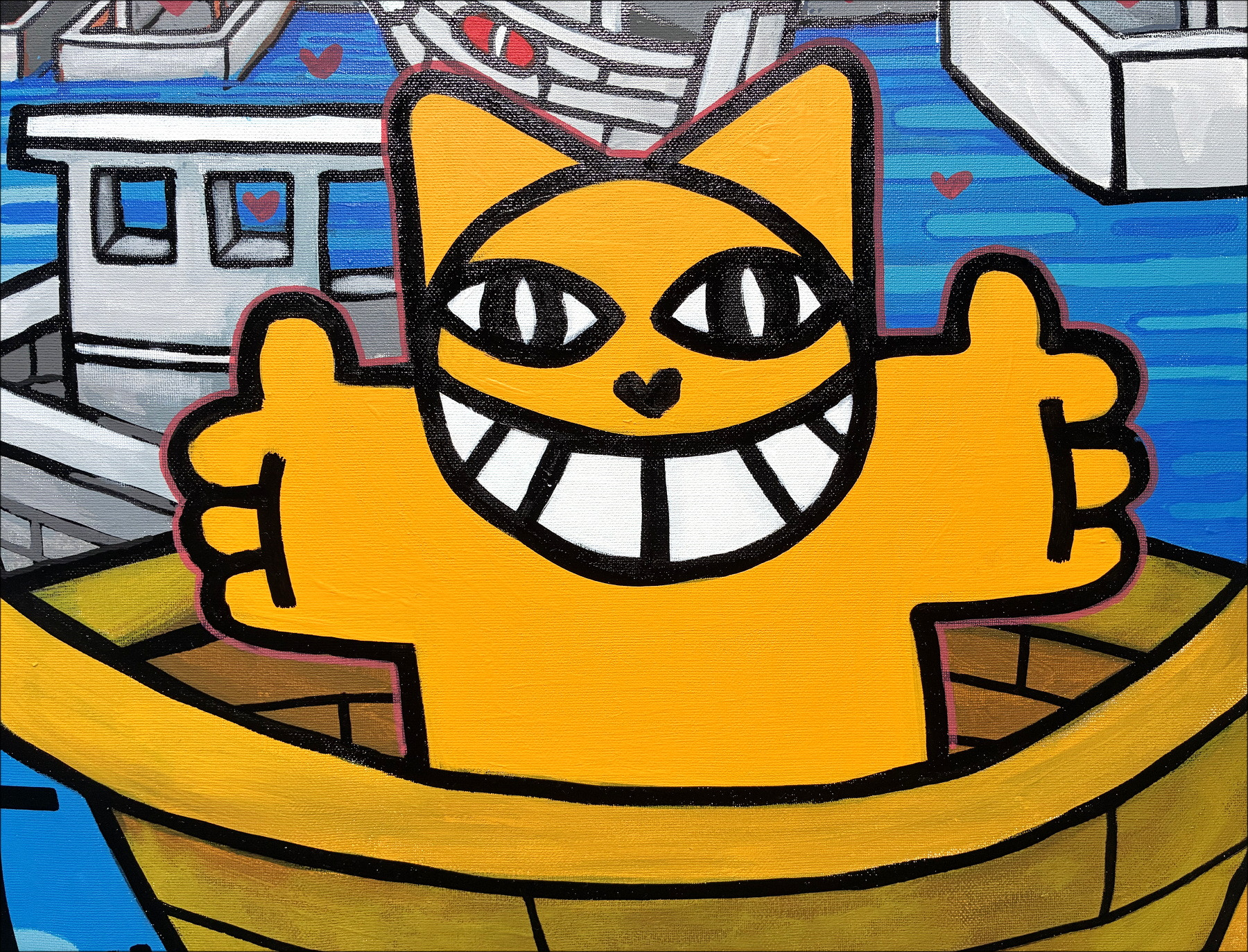 MR CHAT – Embarked in Marseille, original painting 2025