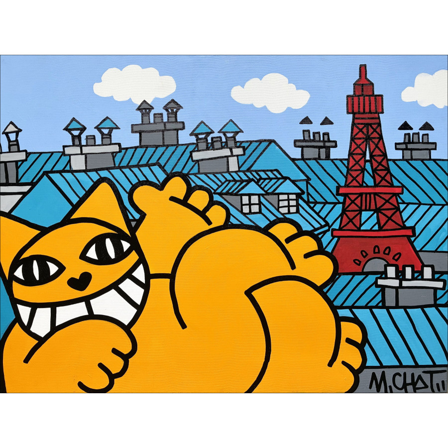 M.Chat - Classic Paris Siesta, Original Malerei 2025