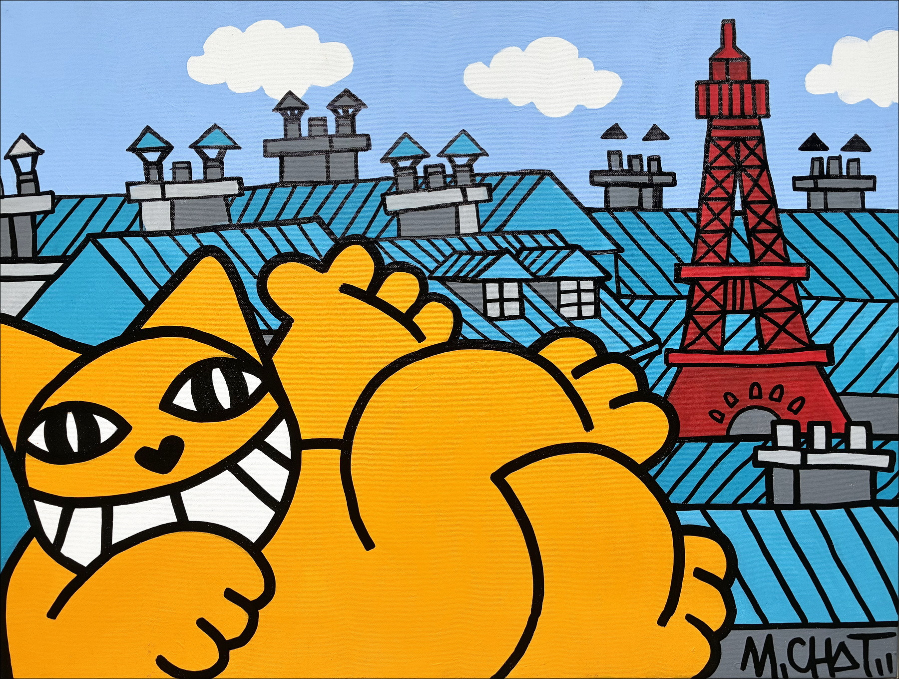 M.CHAT – Classic Paris Siesta, pintura original 2025