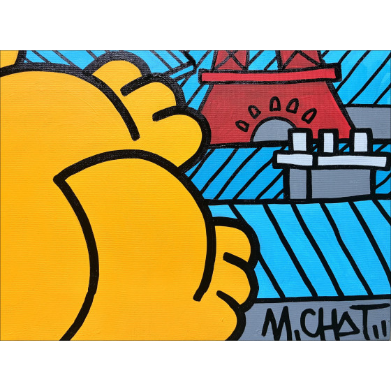 M.CHAT – Classic Paris Siesta, original painting 2025