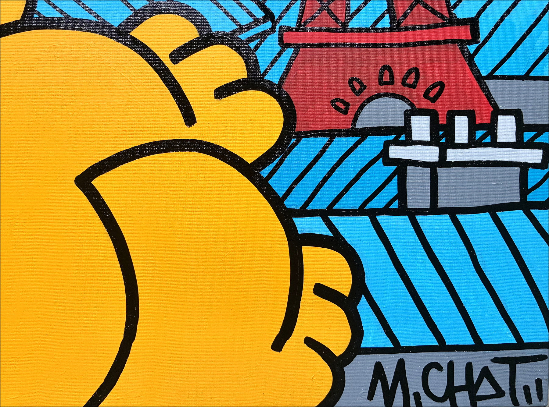 M.CHAT – Classic Paris Siesta, original painting 2025