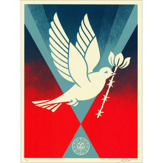 Shepard Fairey – Barb Wire Dove Gradient, firmado (2024)