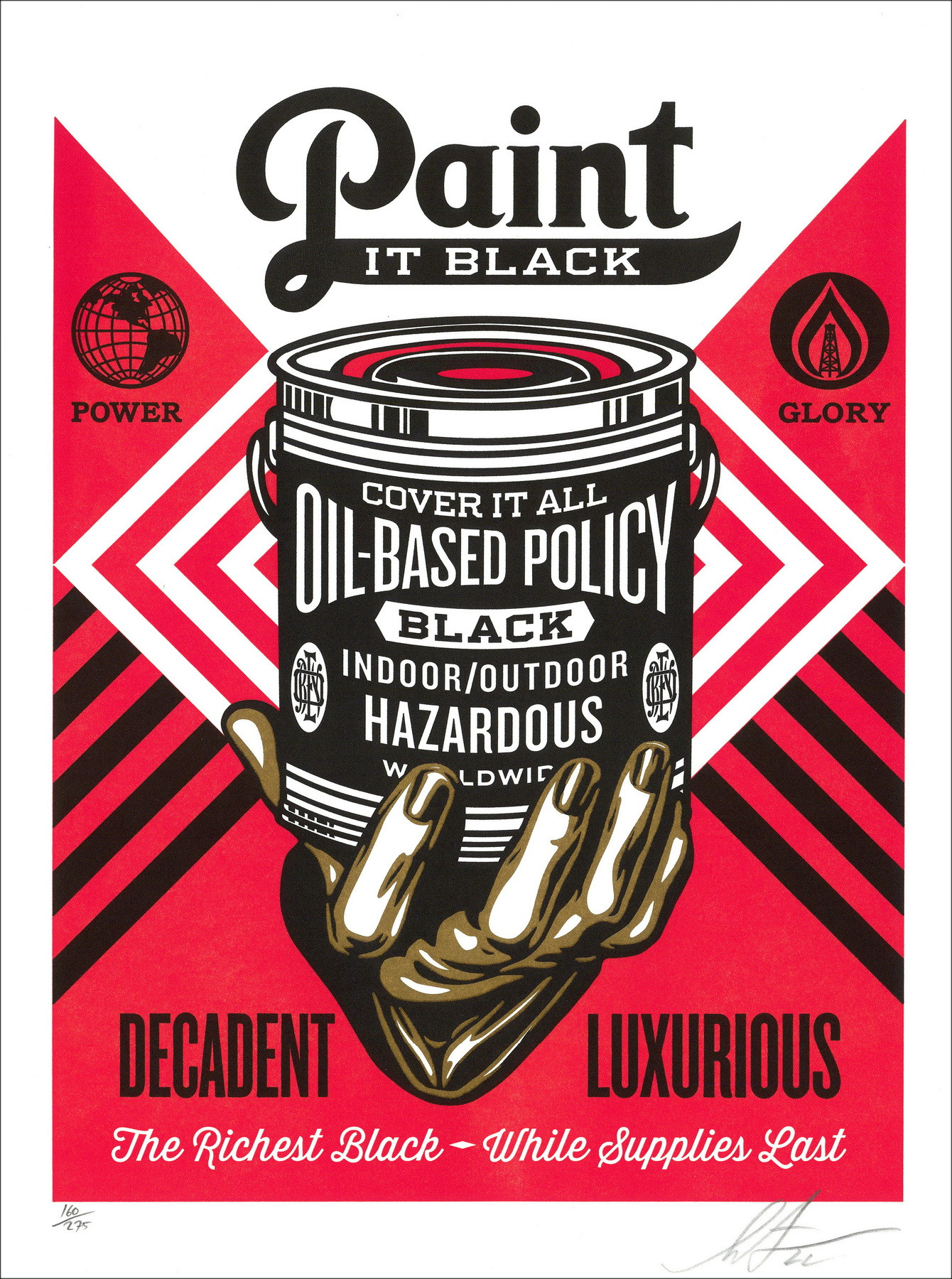Shepard Faisy - Paint It Black, Signed Letterpress Silkscreen (2022)
