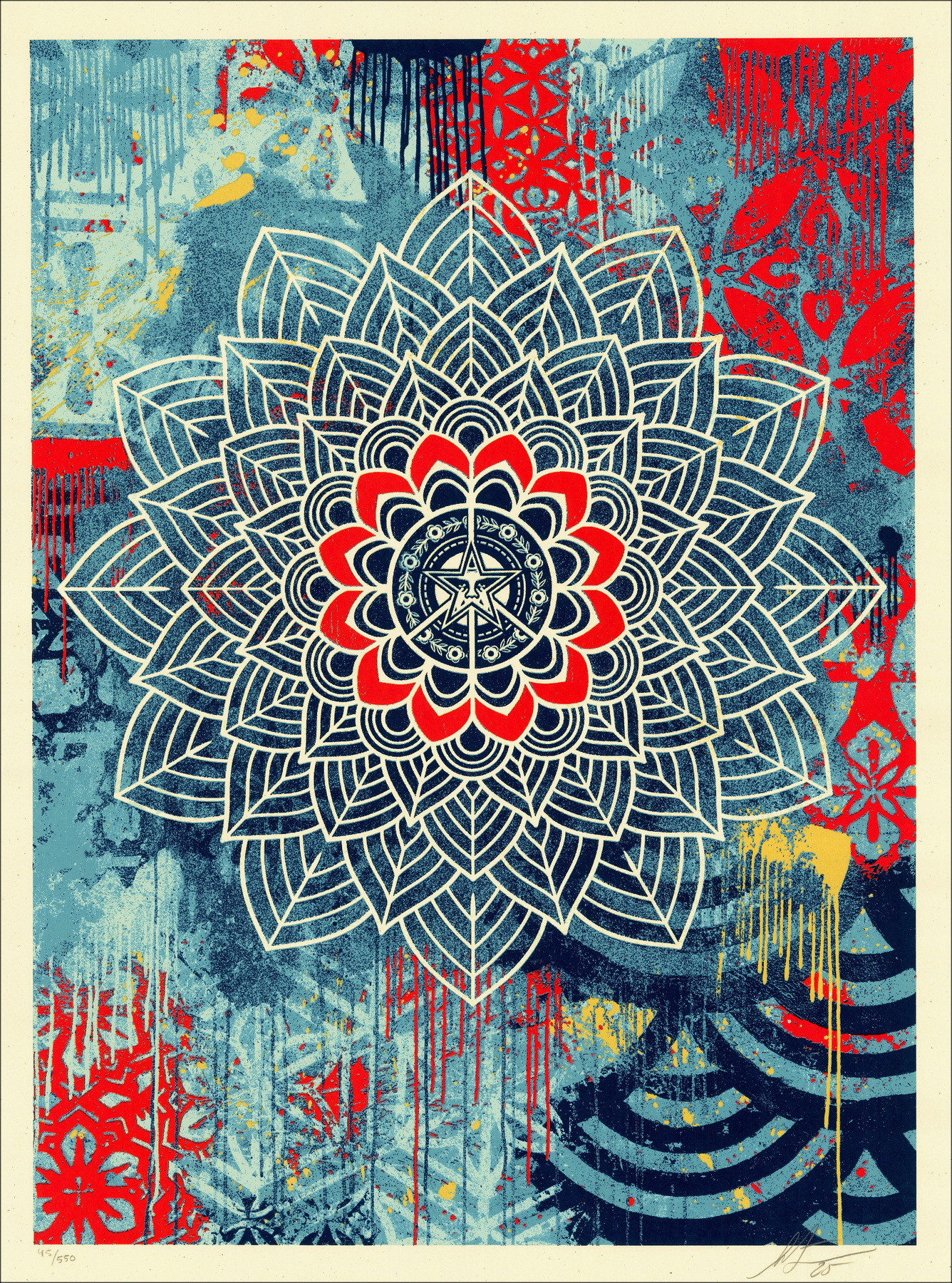 Shepard Faisy - Chaos Mandala 2, ondertekende zeefdruk (2025)