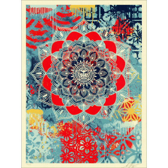 Shepard Fairey – Chaos Mandala, original screenprint firmado (2025)