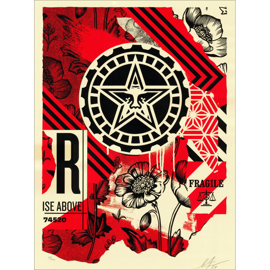 SHEPARD FAIREY - Gear of Justice, firmato Screenprint originale (2024)