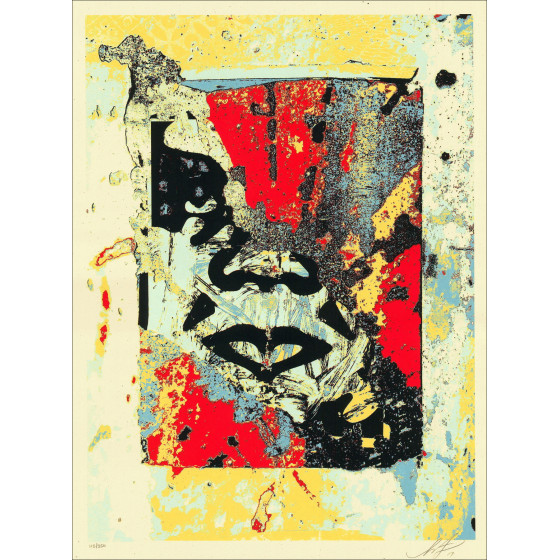 Shepard Fairey - Enhanced Disintegration Red, Signed Silkscreen