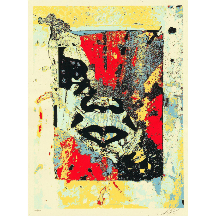 Shepard Fairey - ENHANCED DISINTEGRATION (RED), Seilkscreen firmato