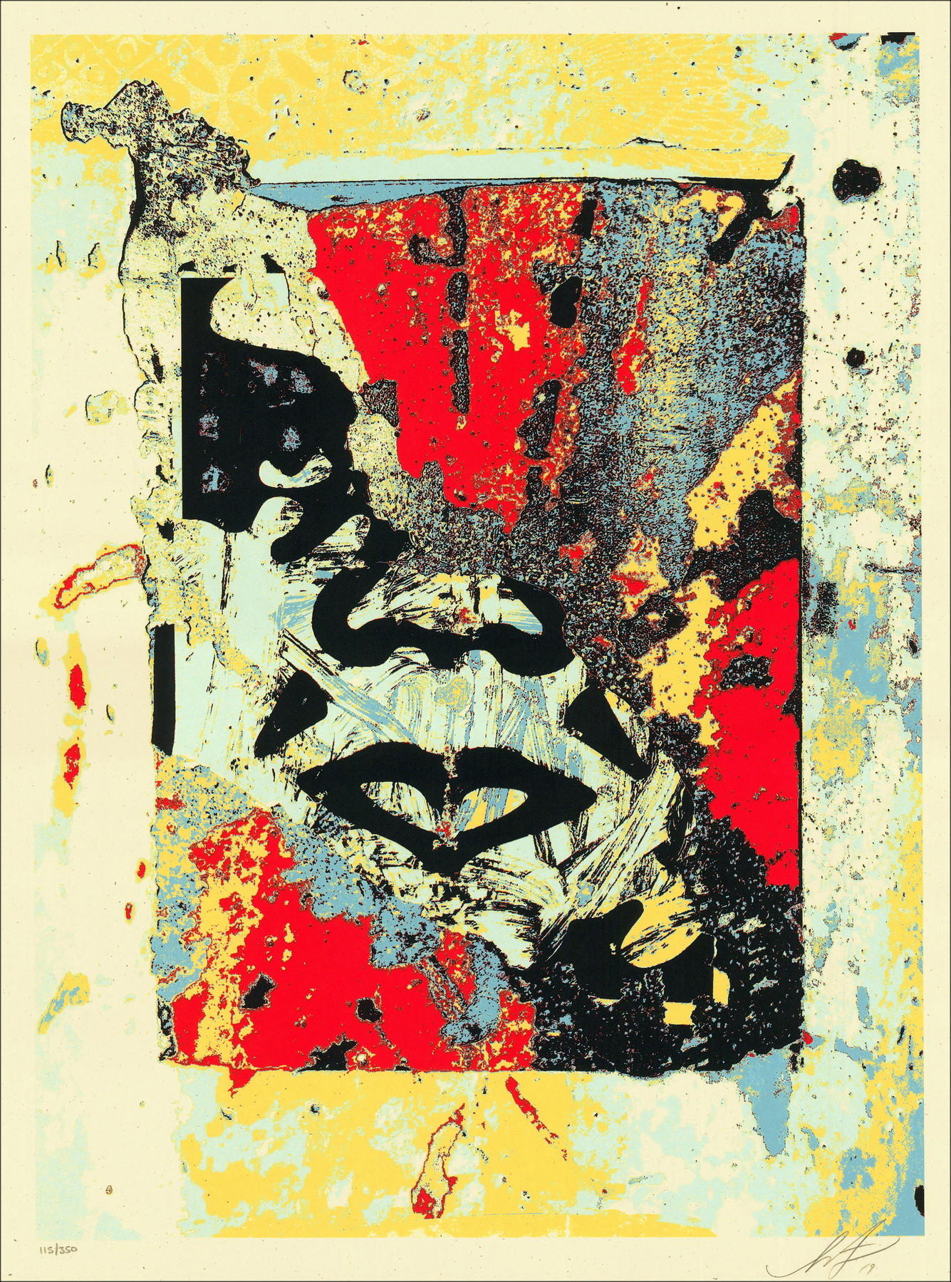 Shepard Fairey - Enhanced Disintegration Red, Signed Silkscreen