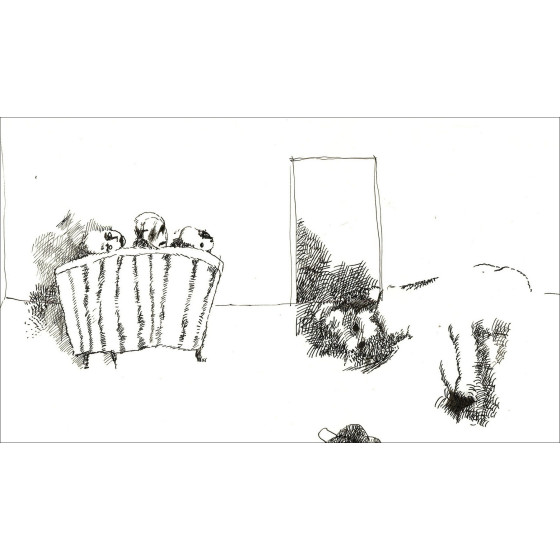 Jean Rustin - het paar, originele tekening in inkt - 1975
