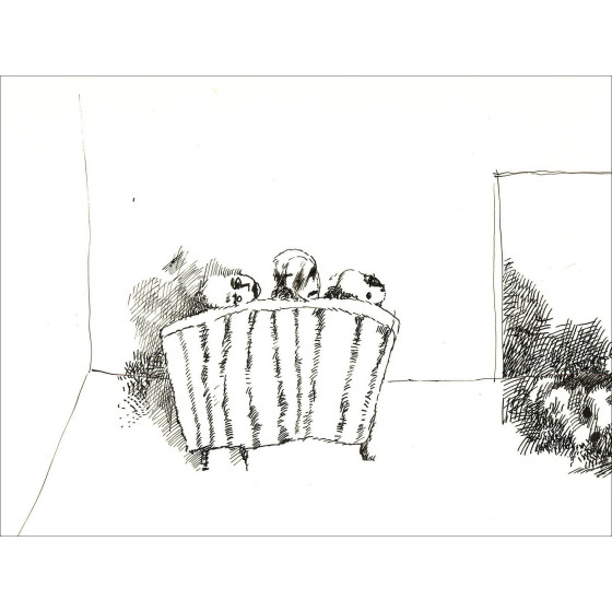Jean Rustin - het paar, originele tekening in inkt - 1975