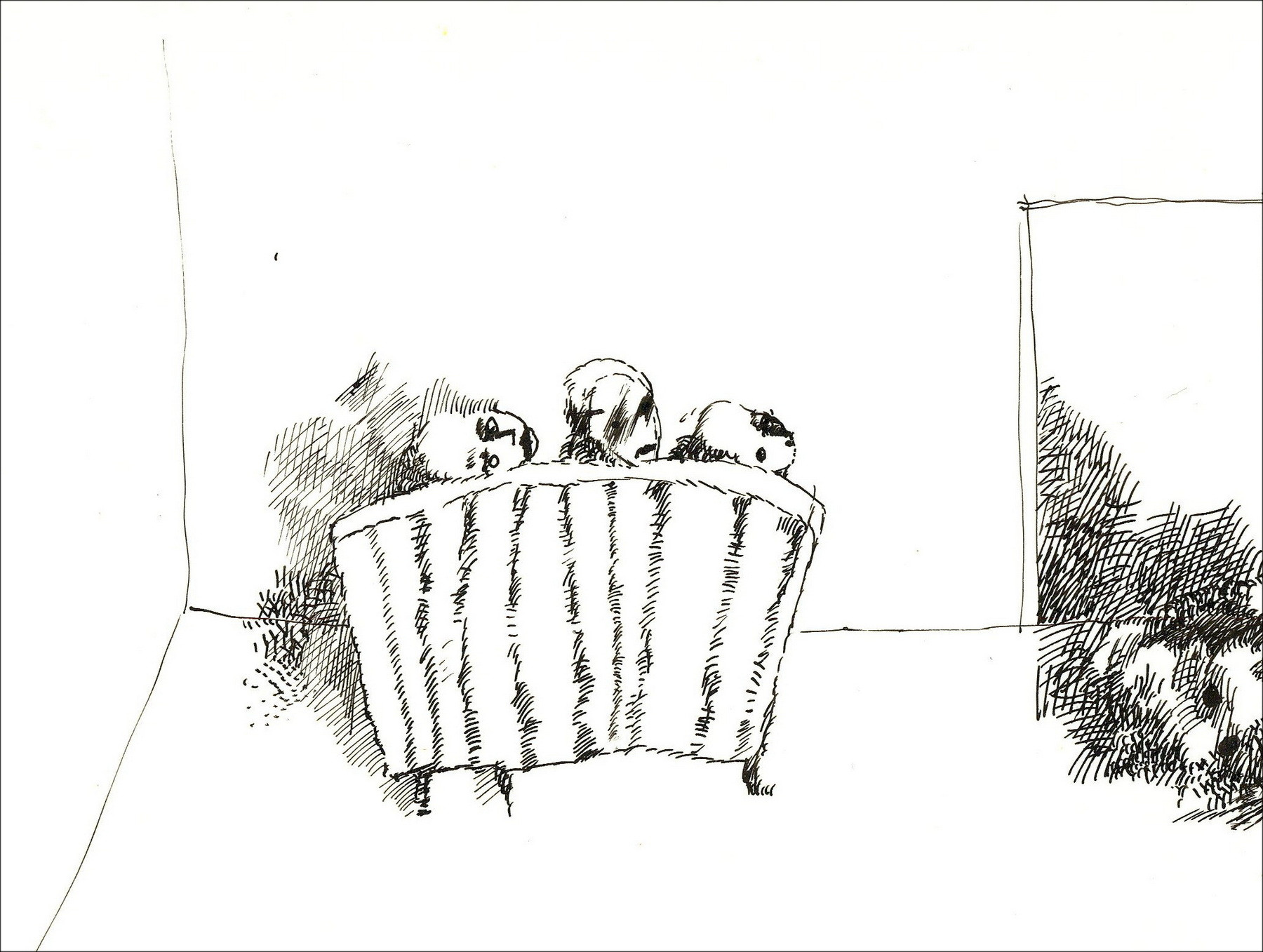 Jean Rustin – The couple, original ink drawing - 1975