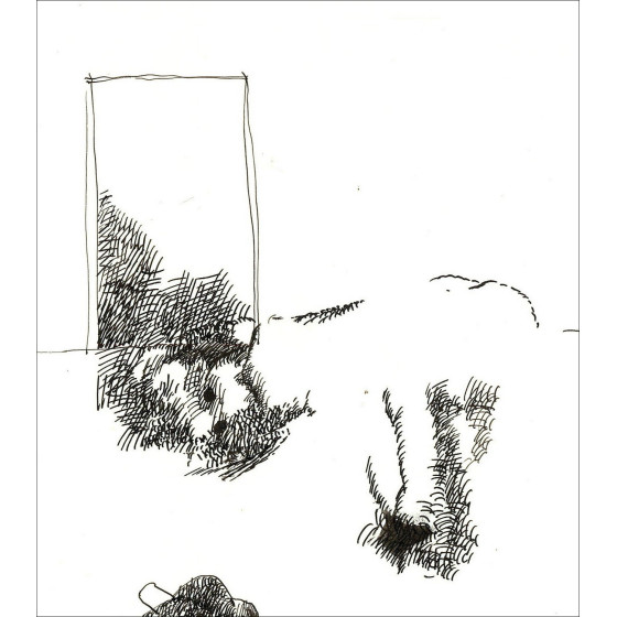 La coppia, disegno originale a inchiostro - 1975