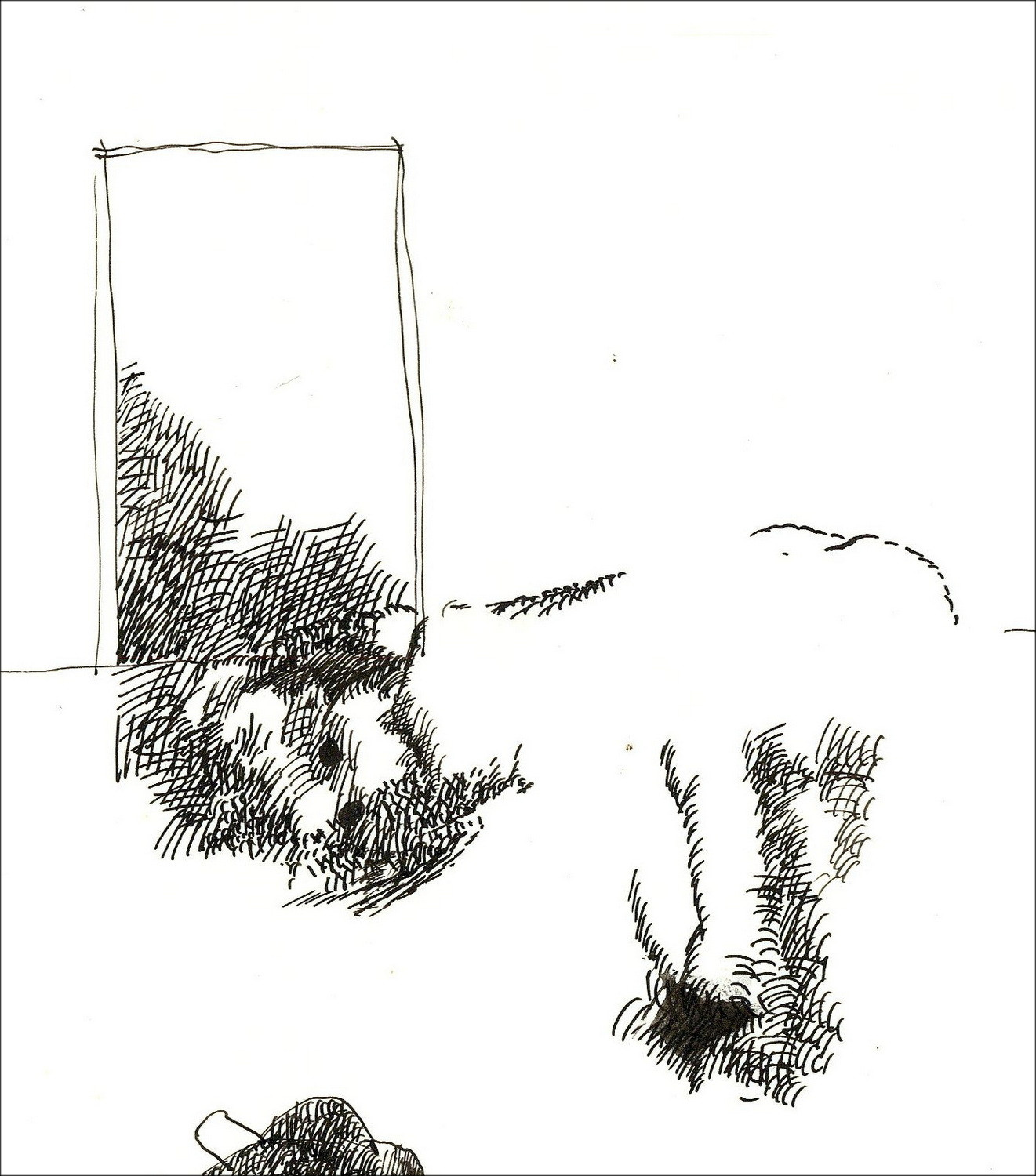 Jean Rustin – La pareja, dibujo original de tinta - 1975