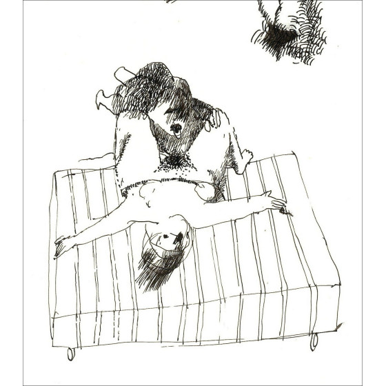 Jean Rustin - Das Paar, Originalzeichnung in Tinte - 1975
