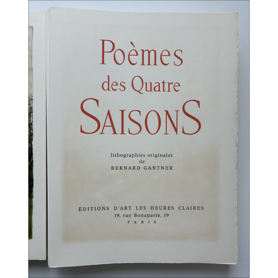 GANTNER Bernard - Arbeit "Four Seasons Poems" - 1974