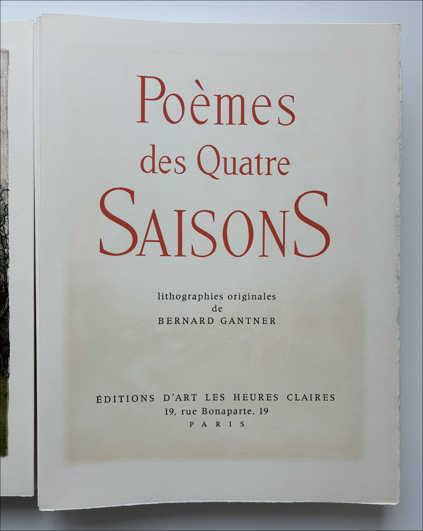 GANTNER Bernard - Work "Four Seasons Poems" - 1974