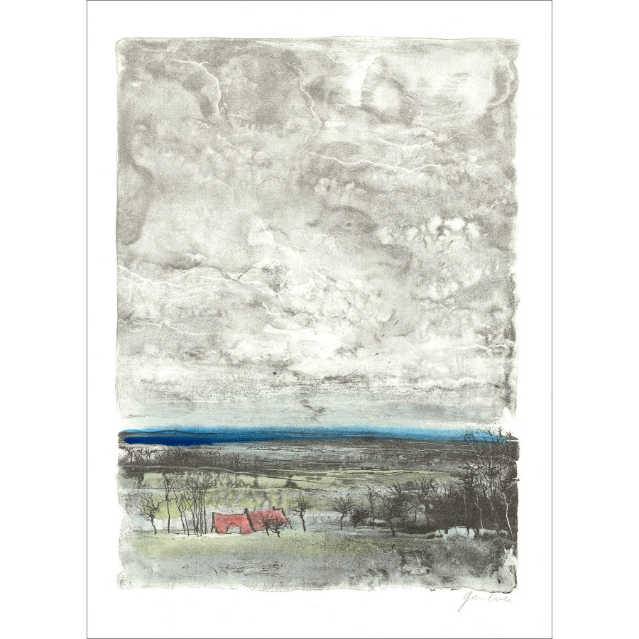 Gantner – De Alsace-vlakte, de originele lithographie verhoogd