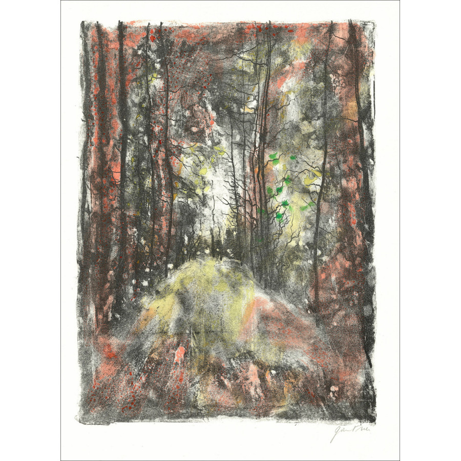 Bernard Gantner - La foresta nell'autunno II, Lithography 1967