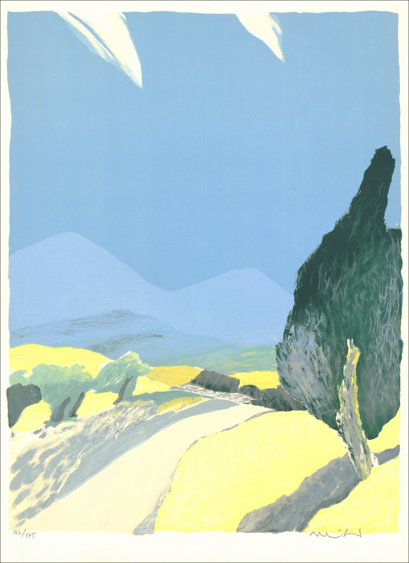 Roger Muhl - Route in Provence, lithograph