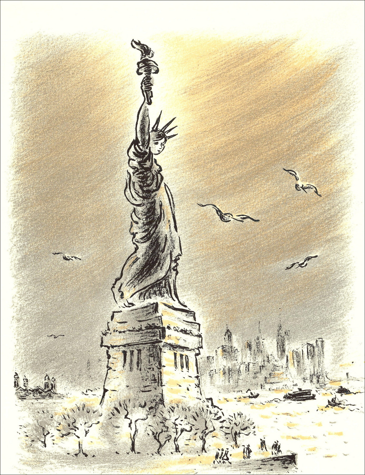 André Hambourg – Voyages et liberté - 3, lithographie 1962