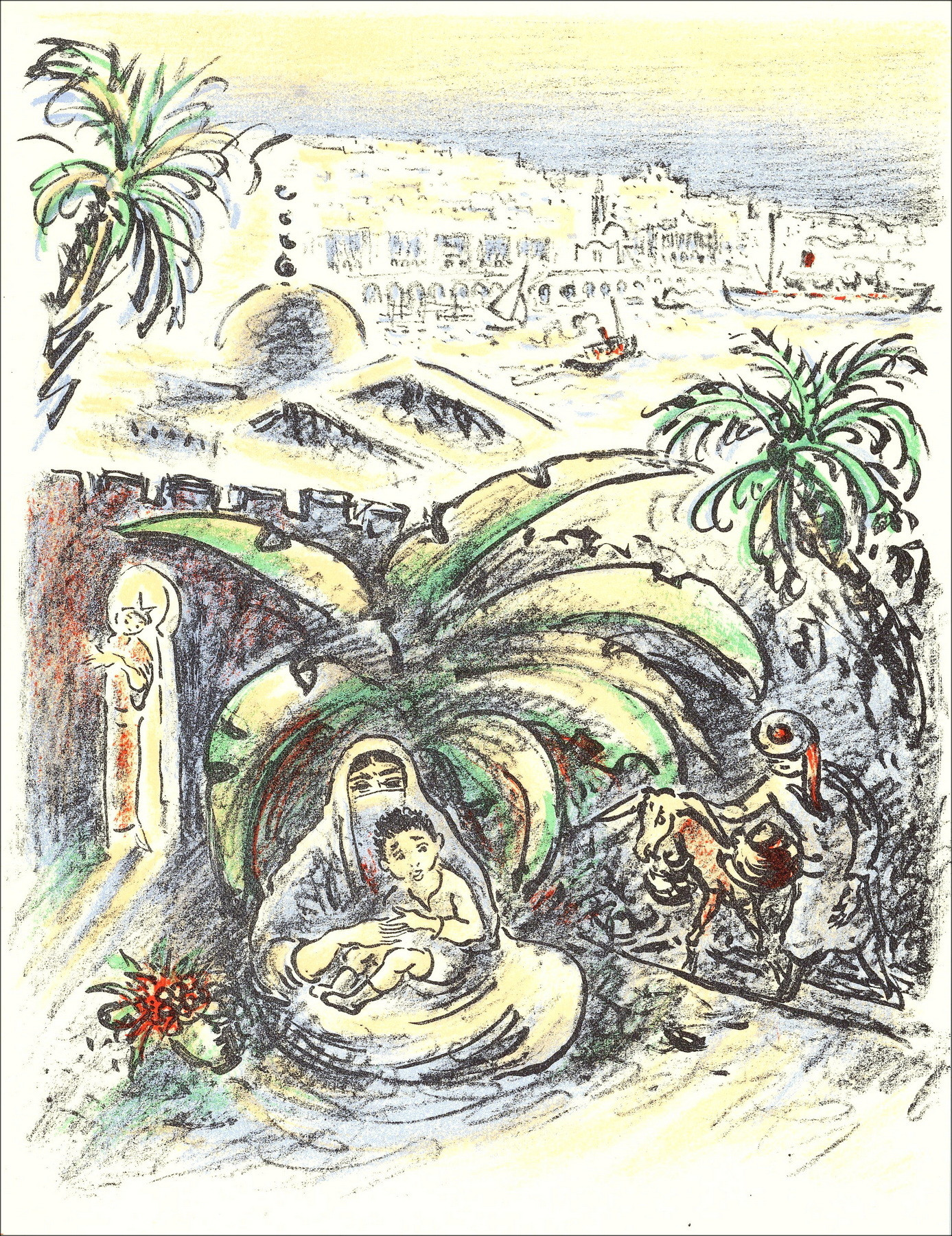 André Hamburgo – Viajes y Libertad - 5, litografía 1962