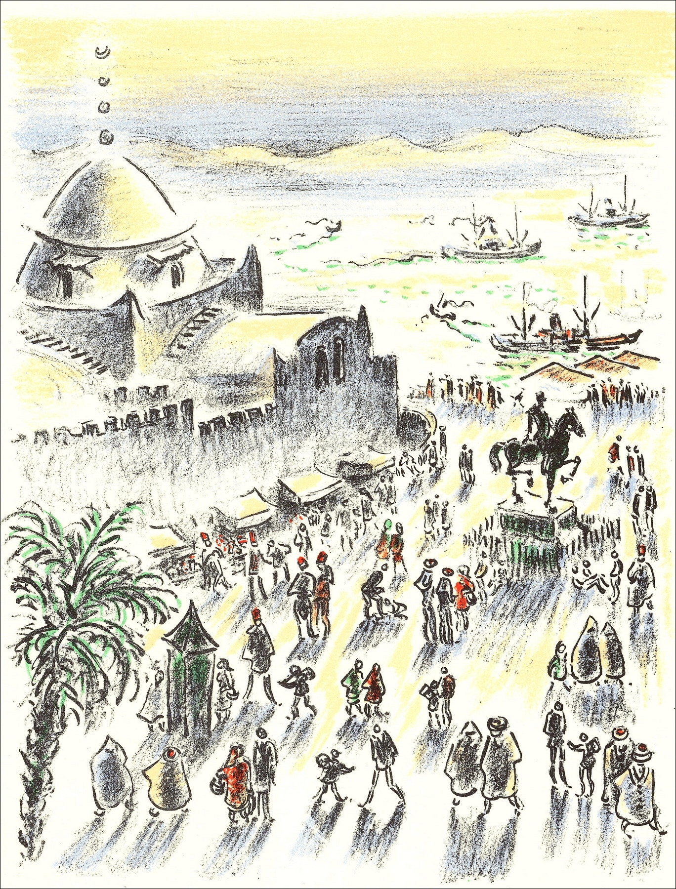 André Hamburgo – Viajes y Libertad - 8, litografía 1962