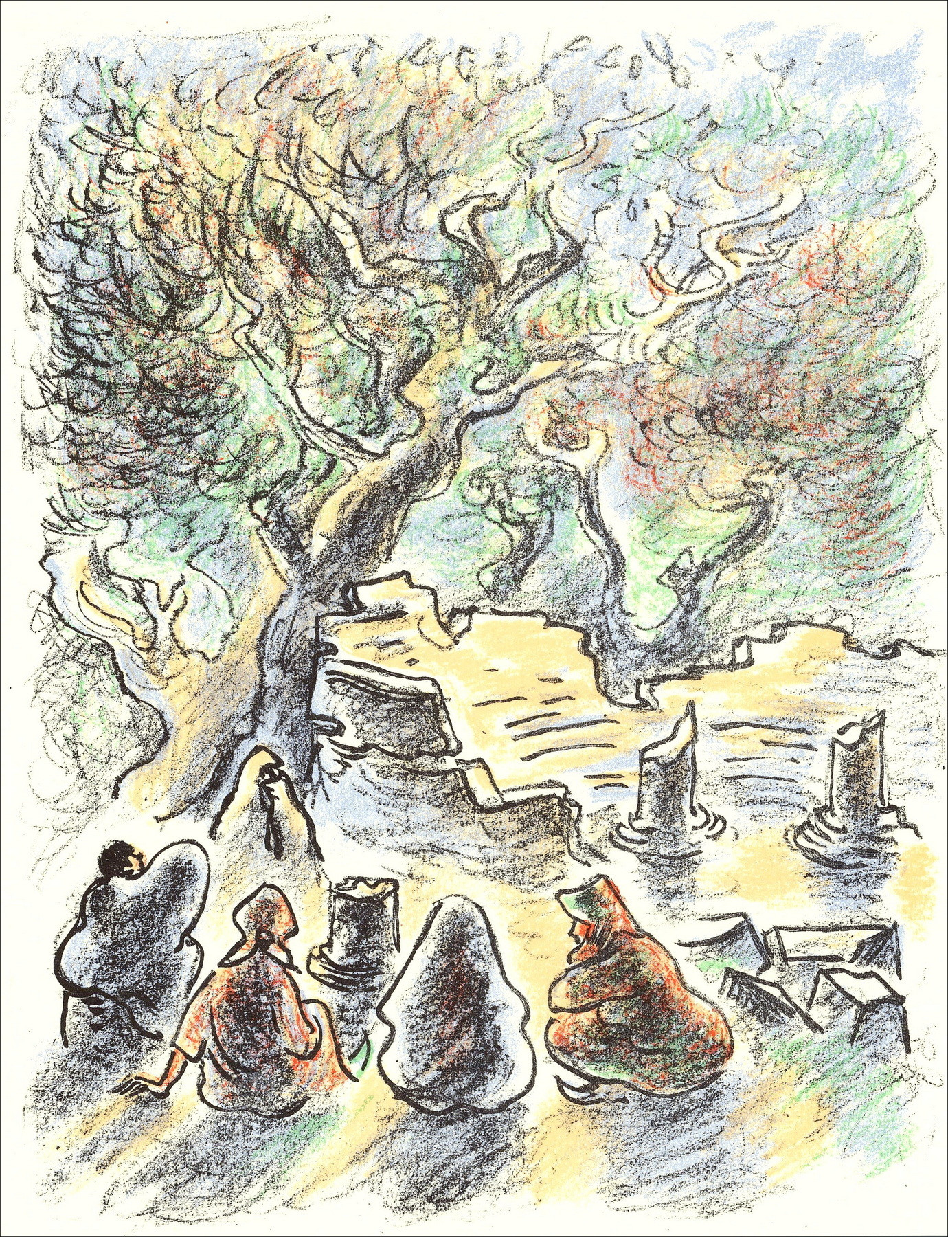 André Amburgo - Viaggi e libertà - 9, Litografia 1962
