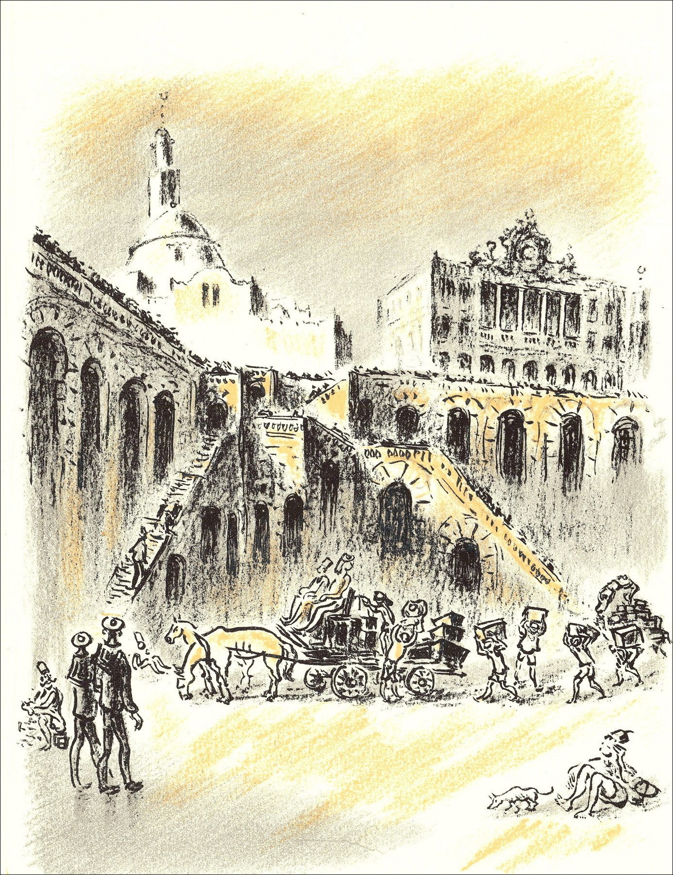 André Hambourg – Voyages et liberté - 10, lithographie 1962