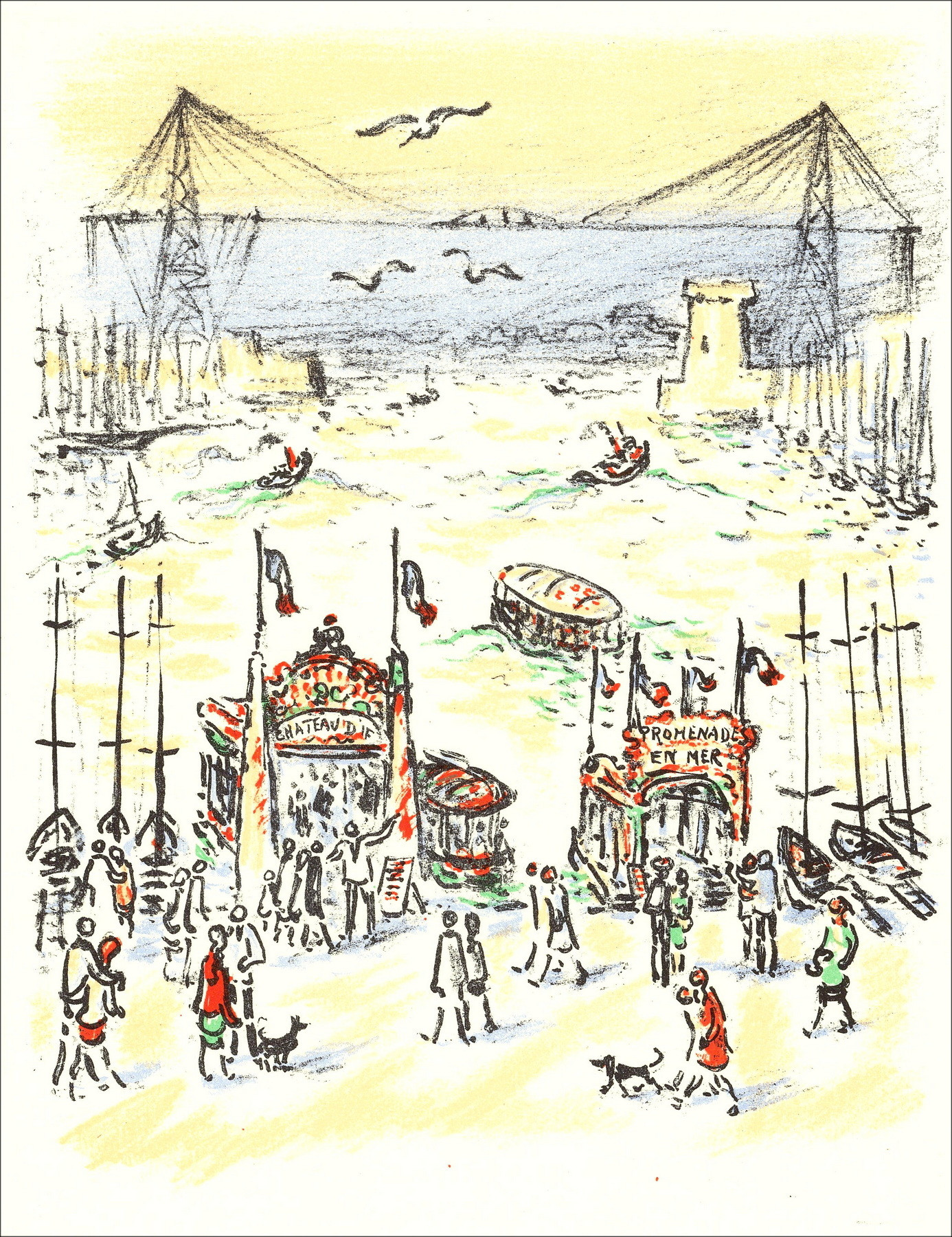 André Hamburg - Reise und Freiheit - 12, Lithographie 1962