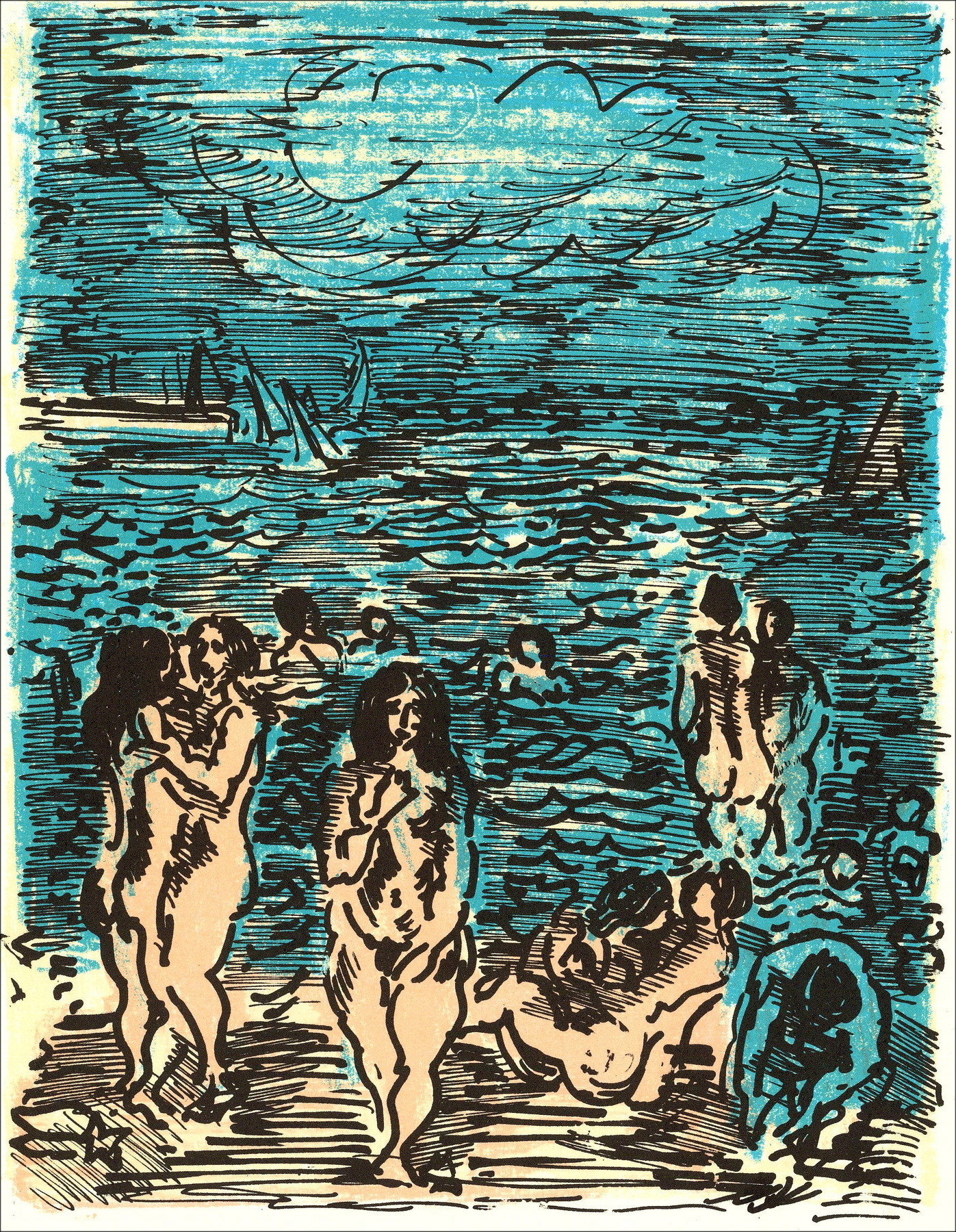 André Cottavoz - Paradis - 2, Original-Lithographie 1962