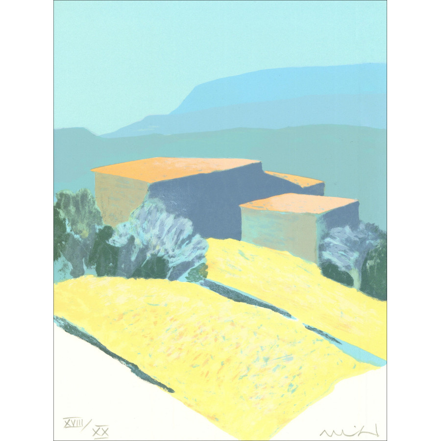 Acquista Litografia originale Roger Muhl Provence di fronte al giardino