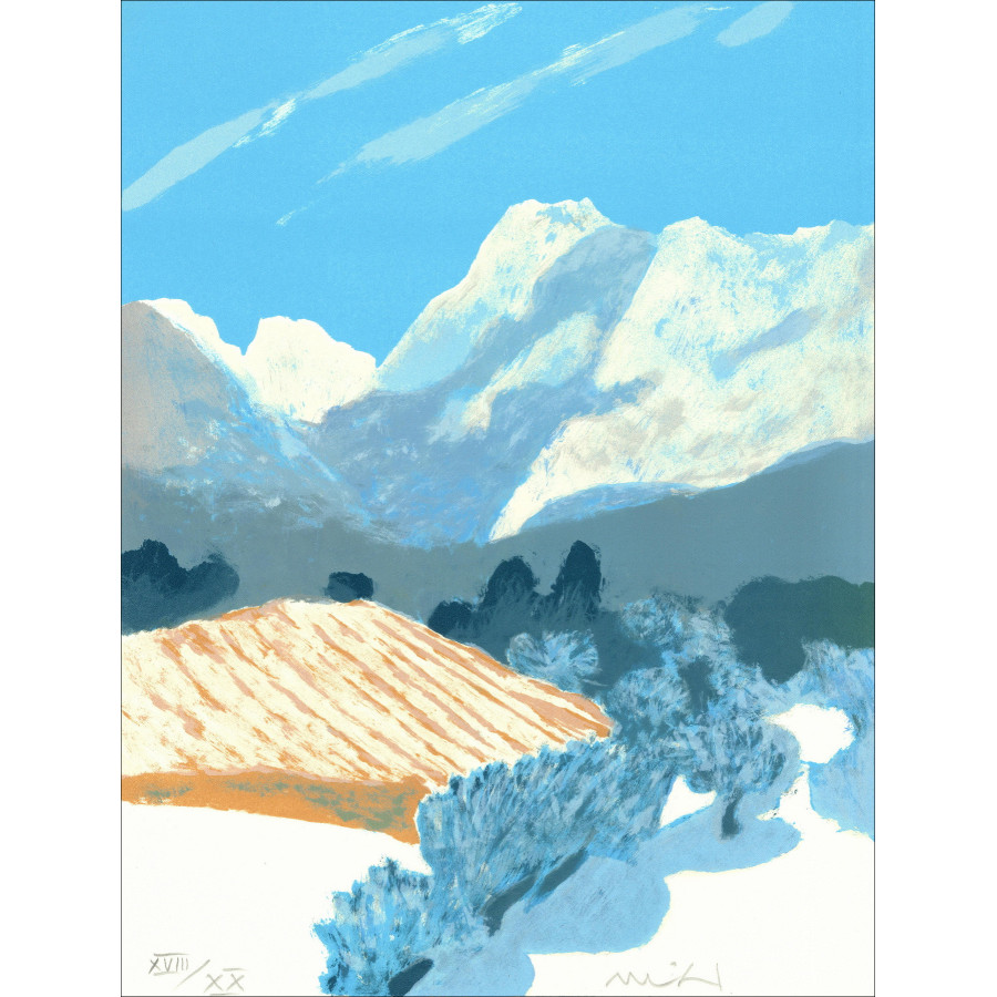Comprar Litografía Roger MUHL Al mediodía, allí hay un bar de montaña