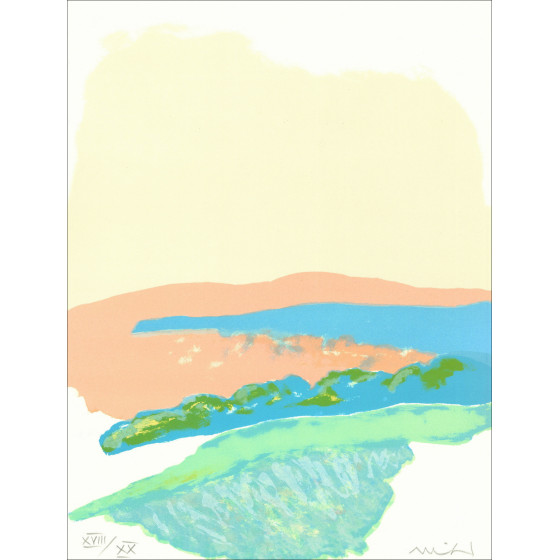 Kaufen Sie ein hellrosa Glühen von Roger Muhl Original-Lithographie 