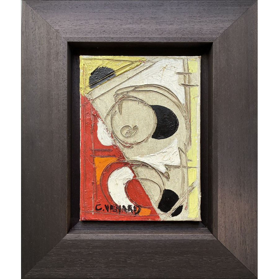 Claude Venard – Composición, Oil on Canvas firmado, 22 x 16 cm
