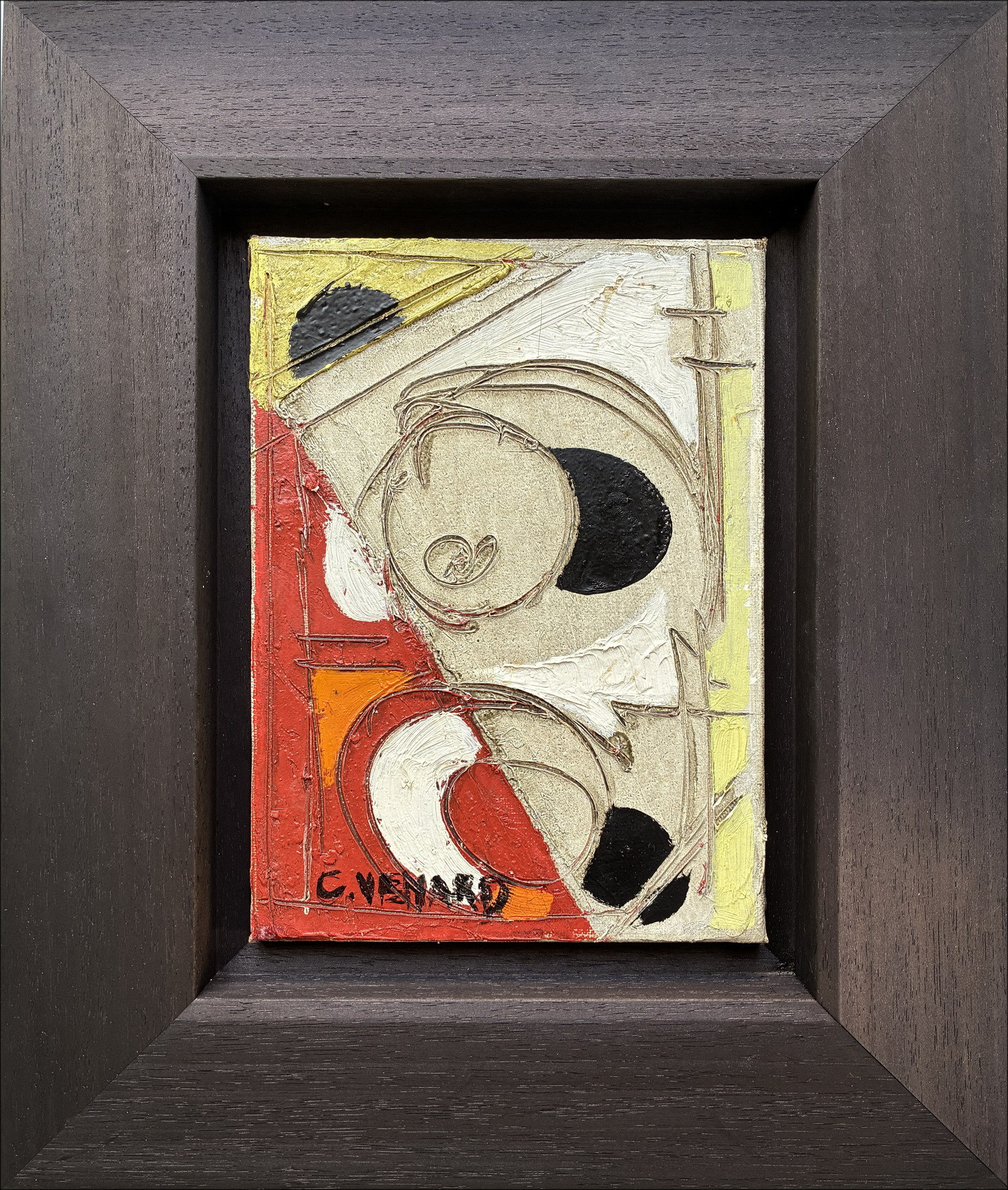Claude-Venard - Zusammensetzung, Öl auf Leinwand signiert, 22 x 16 cm
