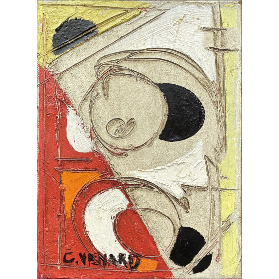 Claude Venard - Composition, oil on canvas signed, 22 x 16 cm