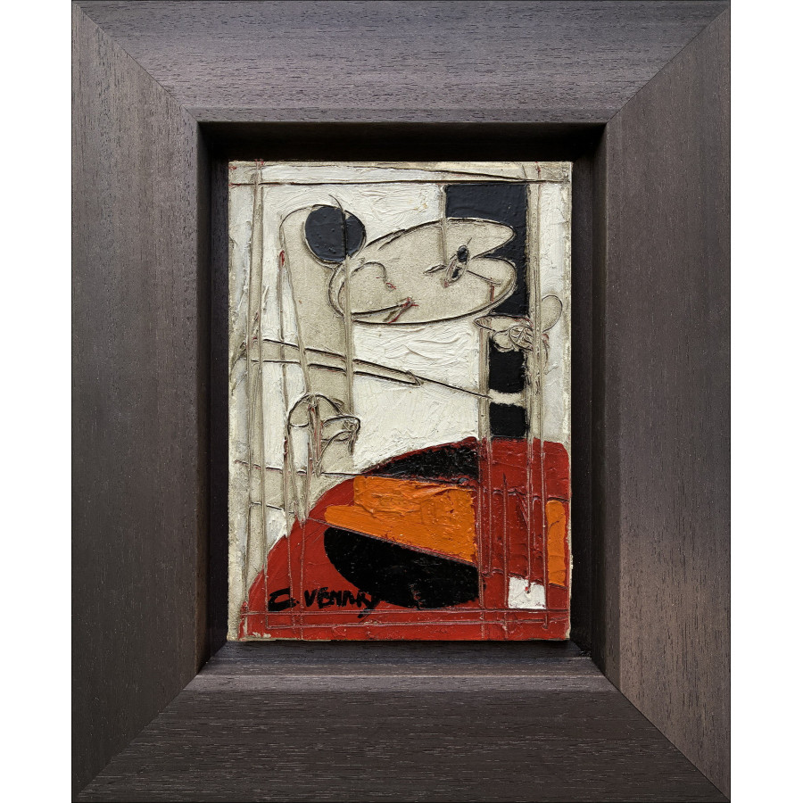 Claude Venard - Samenstelling, olie op canvas ondertekend, 24 x 17 cm