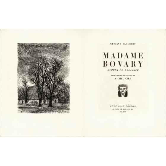 Michel Ciry - Madame Bovary, illustrierte Ausgabe von 1951 mit Wasser