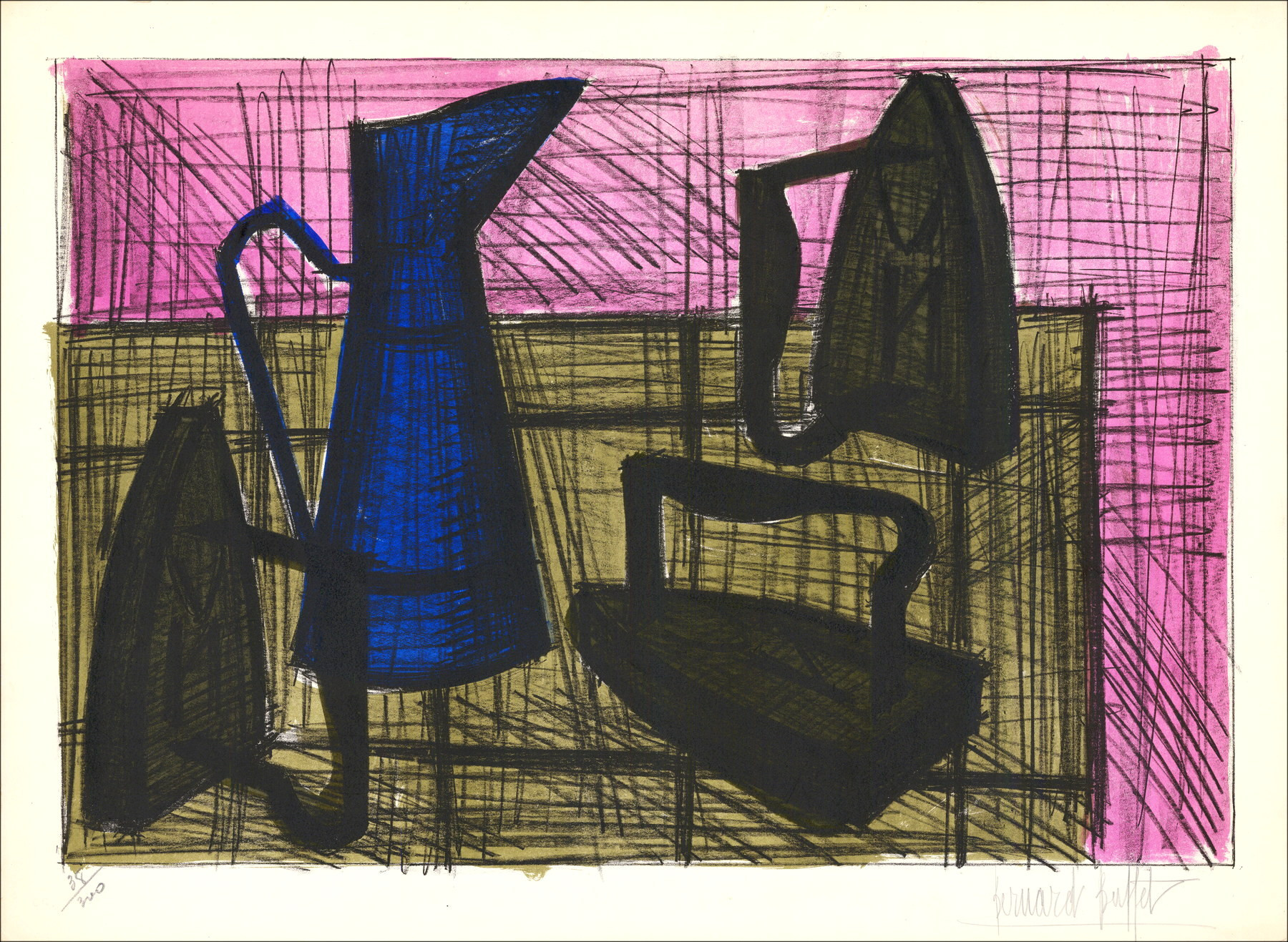 Bernard Buffet - Bügeleisen - Originalsignale Lithographie