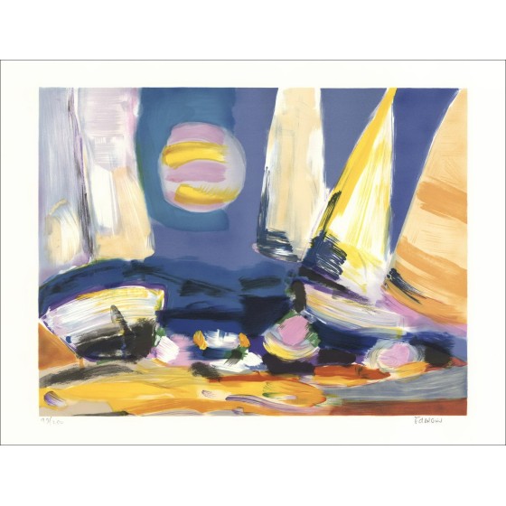 Francois D'ARGUIN - Litografia originale "I velieri" 56x76cm - firmata a matita