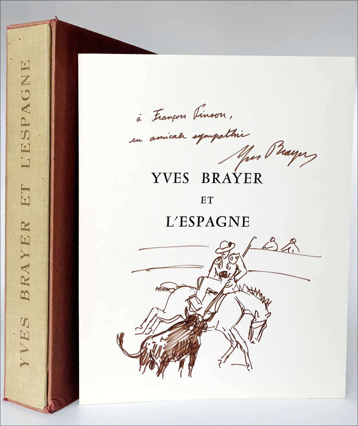 Yves BRAYER - Volume illustrato "Yves Brayer e la Spagna" + Disegno originale ad inchiostro