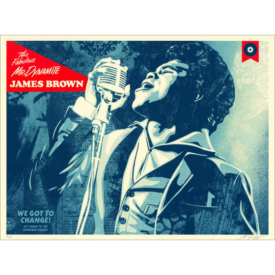 Shepard Faisy - James Brown Dobbiamo cambiare, serigrafia, 2024