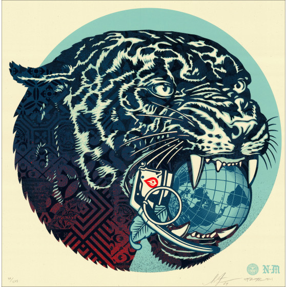 Shepard Fairey – Climate Clash (Cream), serigrafía firmada, 2024